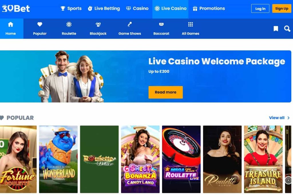30bet live casino