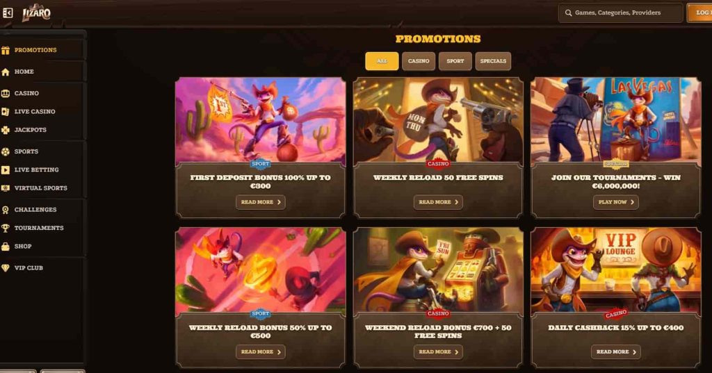 lizaro casino bonuses